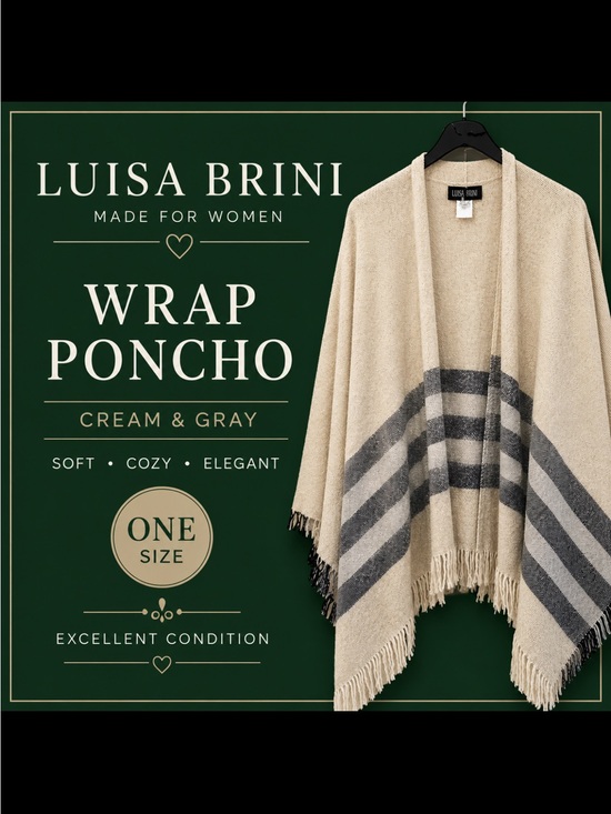 Luisa Brini Jackets & Blazers - Elegant Cream and Gray Women's Sweater